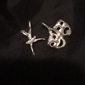 Ballerina and theater mask charms .925